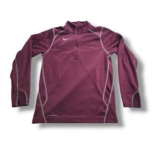 Nike Pullover Sweater Size S Red Therma Fit 1/4 Zip Long Sleeve Mock Neck